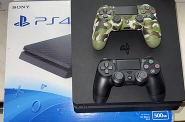 ps 4 pult: Ps 4 slim 500 gb yaddaş satılır.Qiymət 450 manat.Az işlənib,yəni çoxda