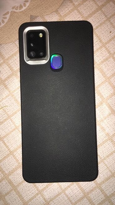samsun: Samsung Galaxy A21S, 32 GB, rəng - Göy, İki sim kartlı, Barmaq izi, Face ID