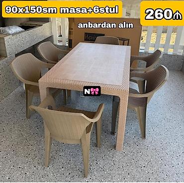 Садовая, уличная мебель: Satılır: *Birbaşa anbardan plastik masa dəsti* Qeyd:Yenidir,hazır əldə — 1