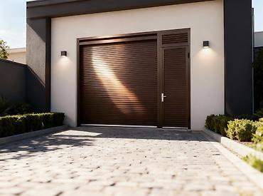 Рольставни ворота: Алюминиевые, Автоматические, DoorHan, Для контейнера, Для автомойки, Для магазина, С калиткой, Оптом, Новый, Бесплатная установка — 16