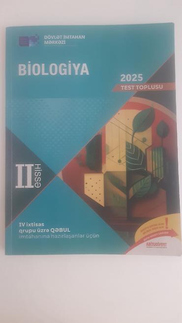 Testlər: Məhsul: “Biologiya 2025 – Test Toplusu” (DİM), I və II hissə, hərəsi 4 — 2