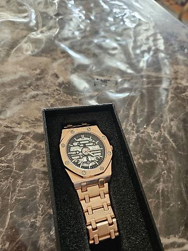 Qol saatları və aksesuarlar: Metallik qol saatı – skeletləşdirilmiş dizayn, gold rose rəng - — 1