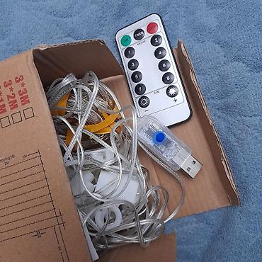 led лента: LED Mis Tel Pərdə İşıqları – 3x3 m, İsti Ağ Məhsul təsviri: - Ölçü: 3 — 3