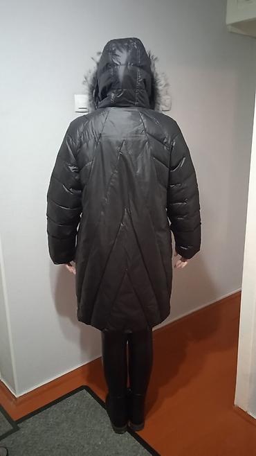 пальто xl: Пуховик, По колено, С капюшоном, 3XL — 3