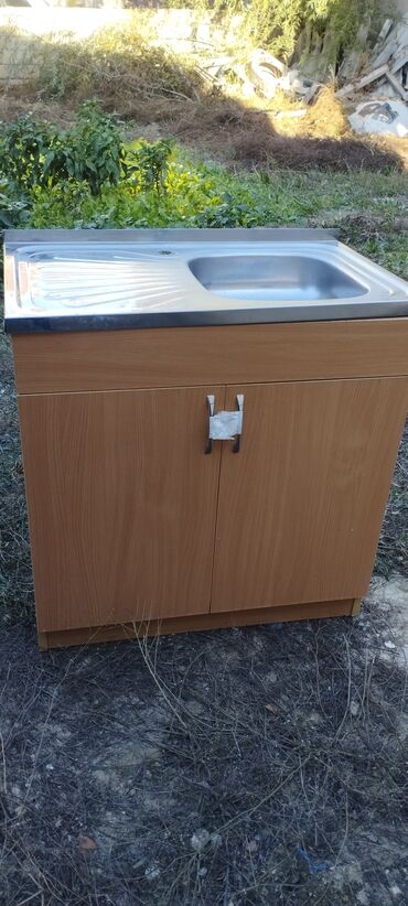 мебель для кухни бу: Mətbəx lavabosu ilə dolab - Üst hissə: paslanmayan poladdan birgözlü