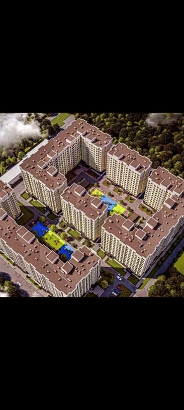квартиры в кочкор ате: 1 бөлмө, 44 кв. м, Элитка, 12 кабат, ПСО (өзү оңдоп түзөтүп бүтүү үчүн)