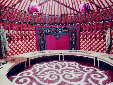 Аренда юрт: Аренда юрты, Каркас Деревянный, 65 баш, С полом, Самовар, Стол — 4