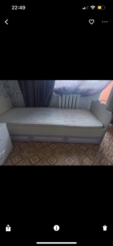 мягкая мебель в зал: Односпальная кровать, Для девочки, Б/у