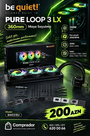 cpu i7: Be Quiet Pure Loop 3 LX 360mm (BW031EU) - Yüksək performanslı — 1