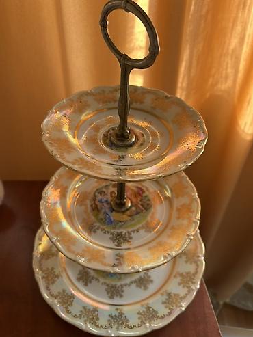 samovar cay: Tort və şiriniyyat qabı, rəng - Ağ, Farfor, Çexiya — 3