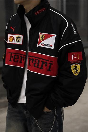 роба сварщика: Куртка-ветровка Scuderia Ferrari F1 - Цвет: черный с красными и — 1