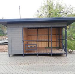 корм для собак баку: Metall karkaslı və taxta divarlı açıq/verandalı it volyeri -