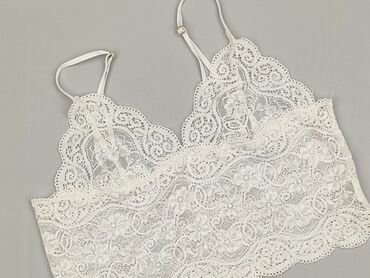 staniki do sukienek bez pleców: Koronkowy top bralette – biały - Delikatna, miękka koronka o