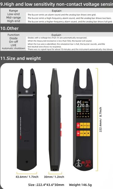 Multimetri: Pametna klešta-multimetar sa dvostrukim prikazom na jednom ekranu - — 10