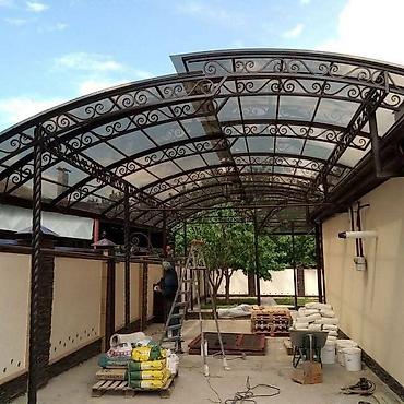 Навесы: Навес, Арочный, Металл, Поликарбонат, Установка — 13