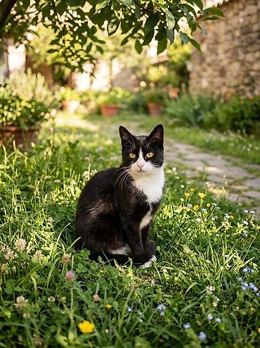 pişik şekli: Qara-ağ rəngli pişik - Rəng: Tuxedo (qara tüklər üzərində sinə — 1
