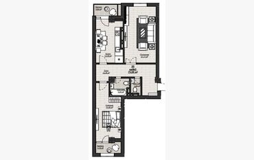 квартира снимайт: 2 комнаты, 76 м², Элитка, 13 этаж, ПСО (под самоотделку)