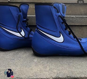 boks krasovkası: Nike machomai 2 bokserka – mavi rəng, yüksək boğazlı model — 1