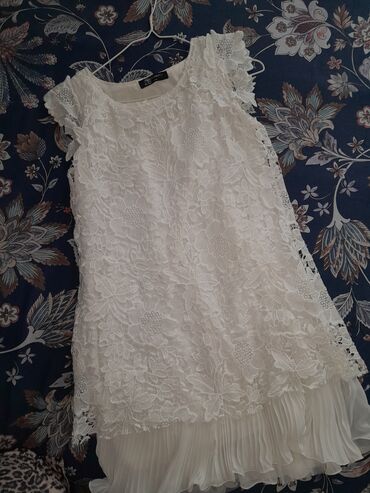 satenske haljine na preklop: M (EU 38), S (EU 36), color - White, Evening, With the straps