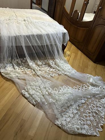 Uzun tül gəlin duvağı - Rəng: süd ağ/ivori - Material: yüngül, şəffaf