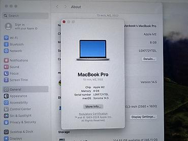 mac pro: İşlənmiş Apple MacBook, 13.3 ", Apple M2 Pro, 256 GB, Ünvandan götürmə, Ödənişli çatdırılma, Rayonlara çatdırılma — 9
