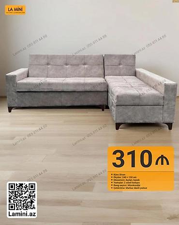 Künc divan – La Mini - Ölçülər: 240 × 150 sm - Mexanizm: Açılan