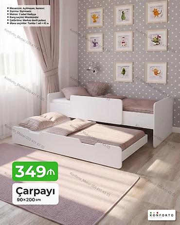 tekli carpayi: İki mərtəbəli sürüşən çarpayı – 90×200 sm - Mexanizm: açılmayan — 1