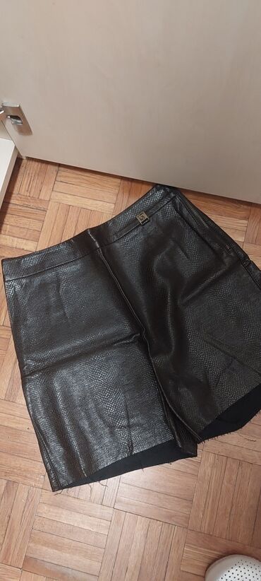 tiffany pantalone nova kolekcija: S (EU 36), Leather, color - Brown, Single-colored