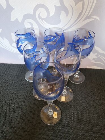 Čaše: Case nove za zestoko pice kristalno staklo,rucno oslikane iz 80ih god — 6