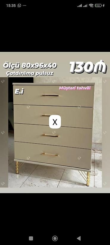 4 çekmecəli komod - Ölçü: 80 x 96 x 40 sm - Rəng: bej - Tutacaqlar lalafo.az -da 4 çekmecəli komod - Ölçü: 80 x 96 x 40 sm - Rəng: bej - Tutacaqlar