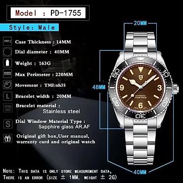 Ručni satovi: PAGANI DESIGN PD-1755 - 40mm - Braon Potpuno nov muški sat PAGANI — 7