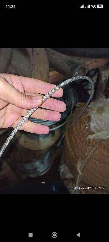 Metal məhsulları: Qalvanizə olunmuş polad tros – 8 mm, 6x19 + FC - Material: qalvanizə — 2
