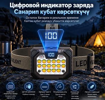 реально: Налобный фонарь Headlight YD-09 - Мощный COB-свет: теплый и белый — 2