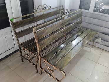 Скамейки: Скамейка Металл, Со спинкой, Без крыши — 11