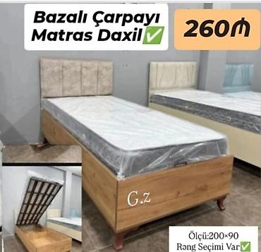 turhan matras: Bazalı tək nəfərlik çarpayı – matras daxildir. - Ölçü: 200×90 sm - Alt — 1