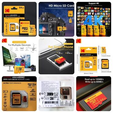 nausnik temiri: YENİ - ADAPTERLİ, Keyfiyyətli MİCRO SD KARTLARI satılır. KODAK