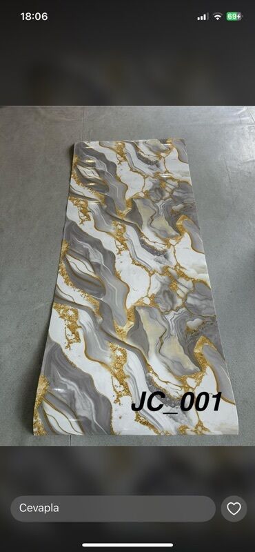 Mərmər effektli PVC panellər: Məhsul: Dekorativ PVC yapışqanlı örtük – mərmər effektli panellər — 5