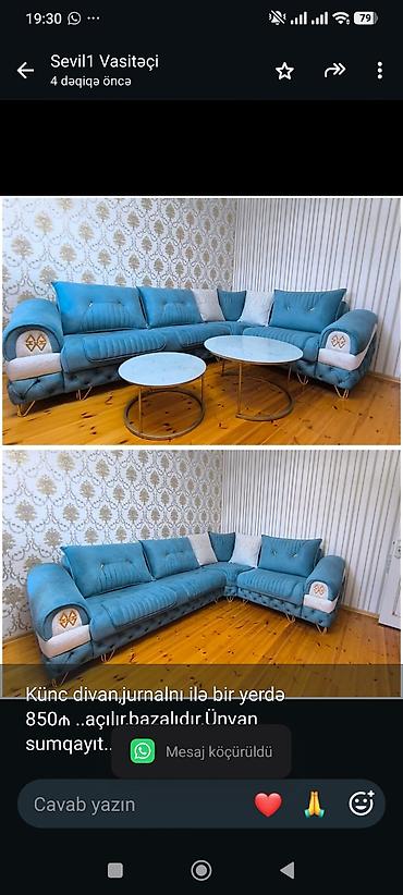 Künc divan,jurnalnı ilə bir yerdə 850₼ . açılır,bazalıdır.Ünvan
