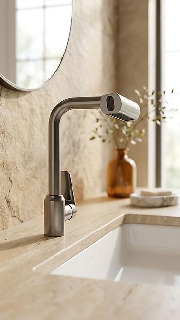 Santexnika: 🚰 Müasir Çıxarılan Başlıqlı Metallaşdırılmış Smesitel 🚰 ✨ Lüks — 1
