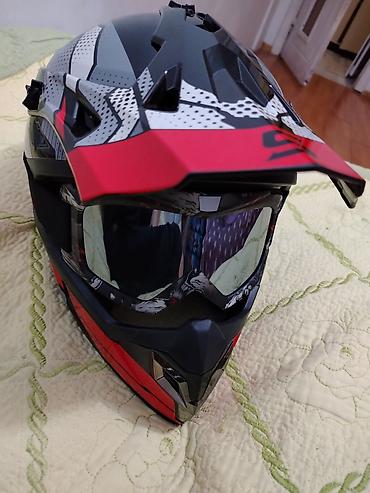 moto kuryer: Krossover tipli moto kask və qoruyucu eynək dəsti - Stil: Enduro/MX — 3