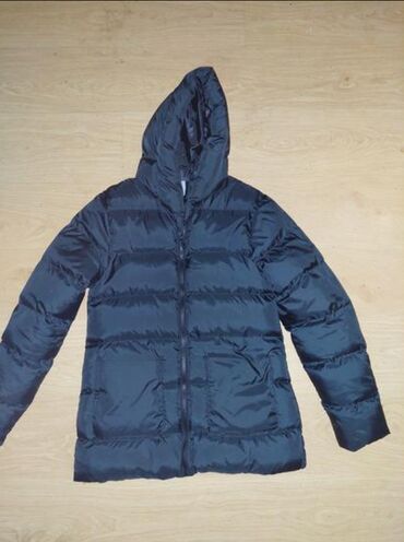 poluobim cm: Crna dugacka zimska jakna vel L nova mere-sirina ramena 45,duzina