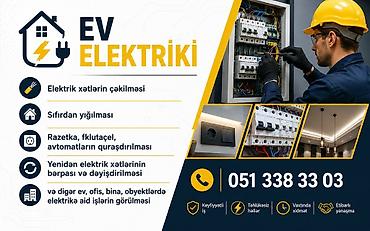 resm çekmek: EV ELEKTRİKİ – Professional elektrik xidməti - Elektrik xətlərinin — 1