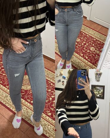 вязаные мужские пуловеры: Jeans ve kofta ikside 15azn