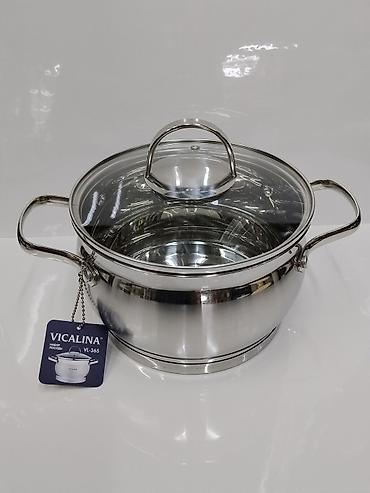 термо нож: Кастрюля VICALINA VL-365 с крышкой - Материал: нержавеющая сталь с — 1