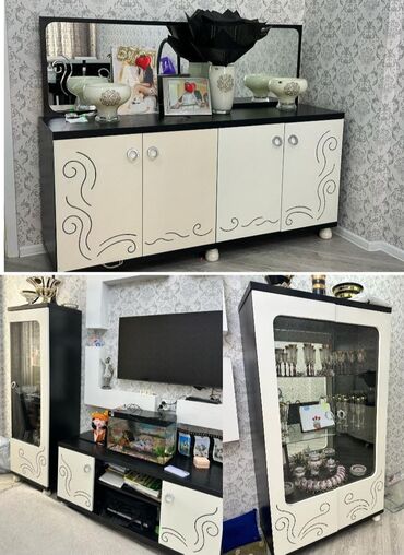 Qonaq otağı dəstləri: Kreslolar, TV stend, Servant