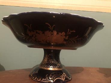 Ev və bağ: Çexiya Kobalt Vaza — Haas & Czjzek (24K Gold Plate) — 3