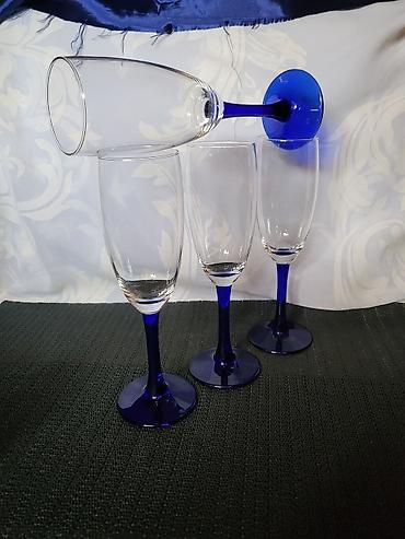 Čaše: Holandske nove vintaz case za vino. Case za vino staklo,kobaltno — 5