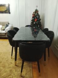 real xali: Для гостиной, Б/у, Раскладной, Прямоугольный стол, 6 стульев