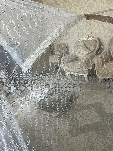 ipek parça: Ağ rəngli krujeva tül parçalar dəsti - Material: incə, şəffaf tül — 3