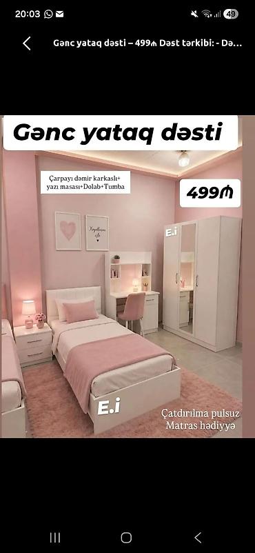 yumurta gence: Gənc yataq dəsti Dəst tərkibi: - Çarpayı (dəmir karkaslı) - Yazı — 1